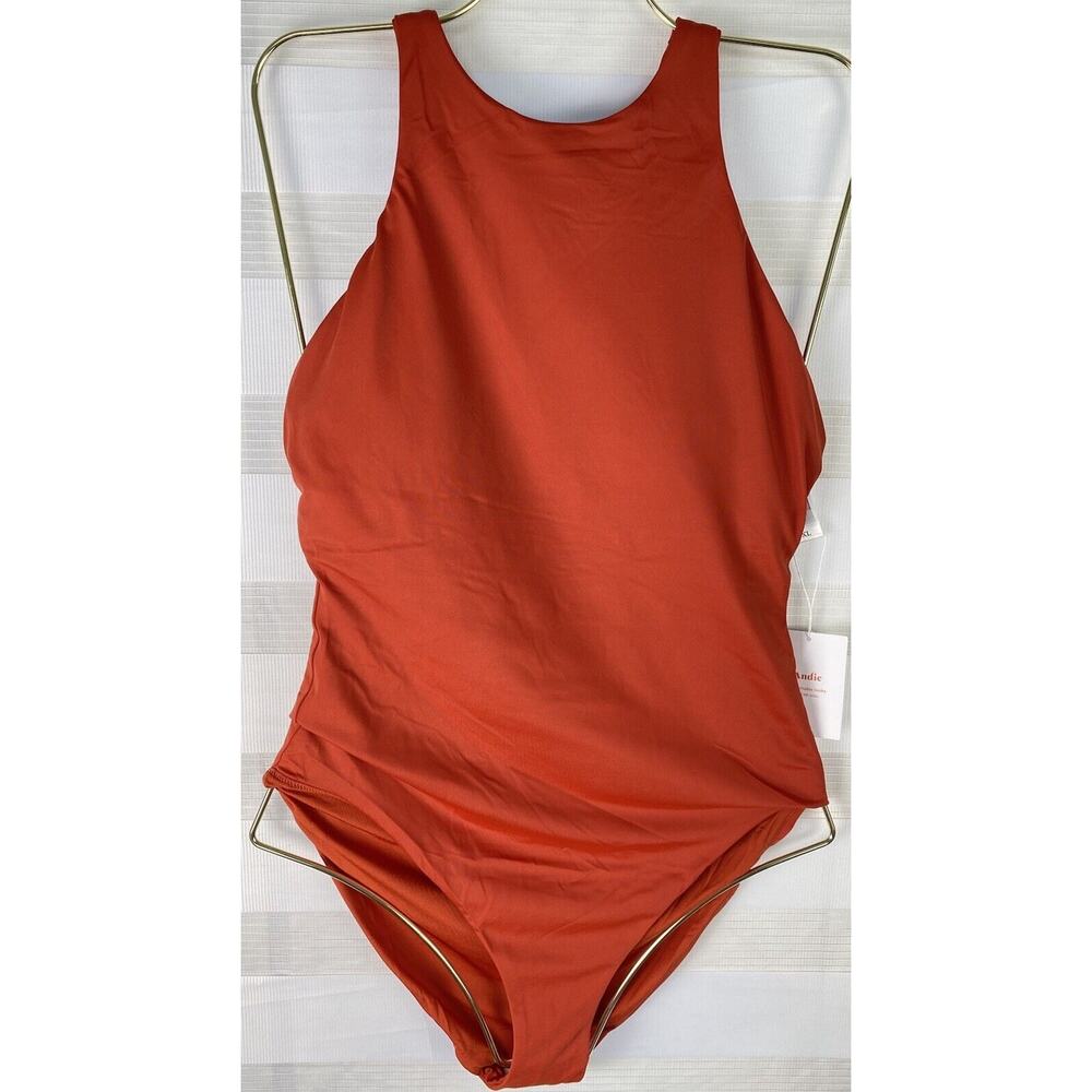 Andie Swim NWT “The Luzon” One Piece Swimsuit Chili Pepper Halter XL - Picture 3 of 5